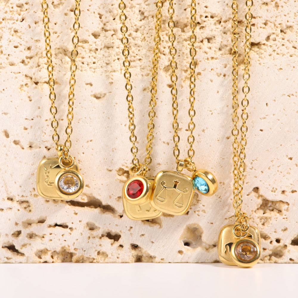 Constellation Necklace With Birthstone Dainty Necklaces