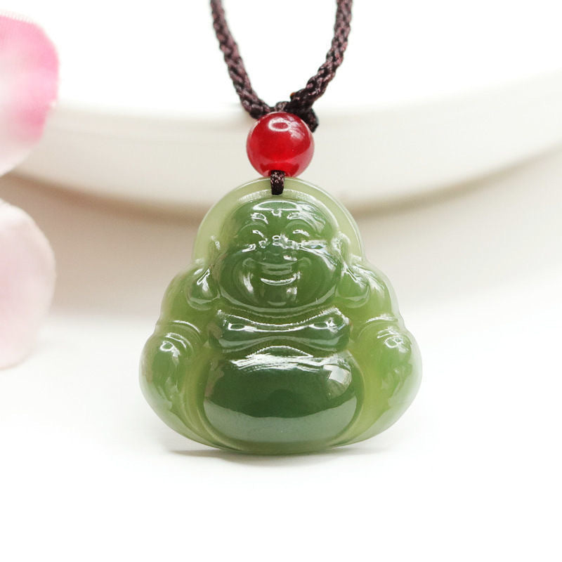 Jade Pendant Green Buddha Necklace 23A1607
