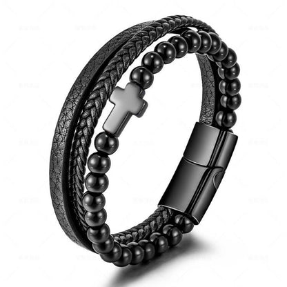 Leather Bracelets With Beads For Men