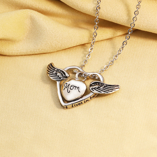 Engraved Name Necklace Heart Pendant Gift For Mother In Stock