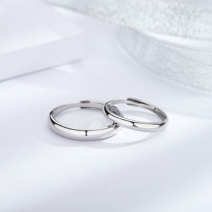 925 Sterling Silver Rings Adjustable Minimalist Matching Rings For Couples