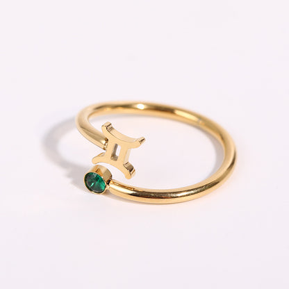 Birthstone Constellation Open Ring