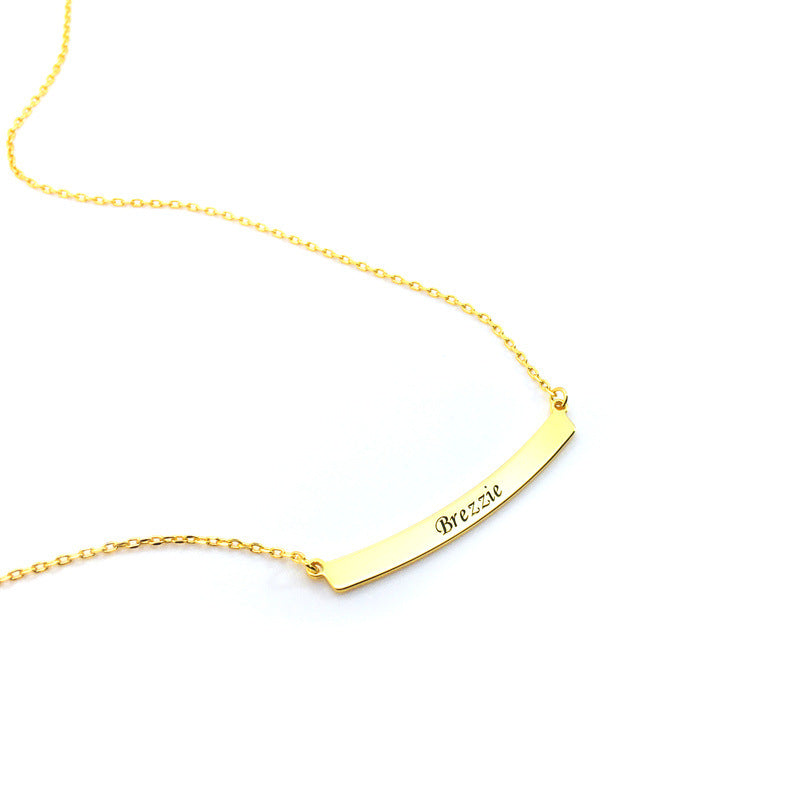 Engraved Bar Necklace Gold Bar Necklace Engraved Name