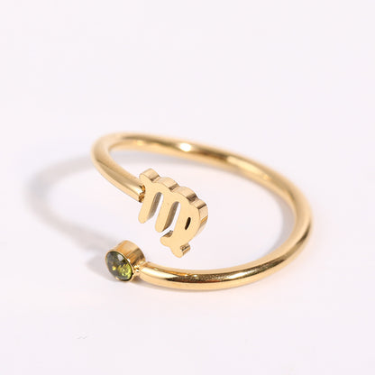 Birthstone Constellation Open Ring