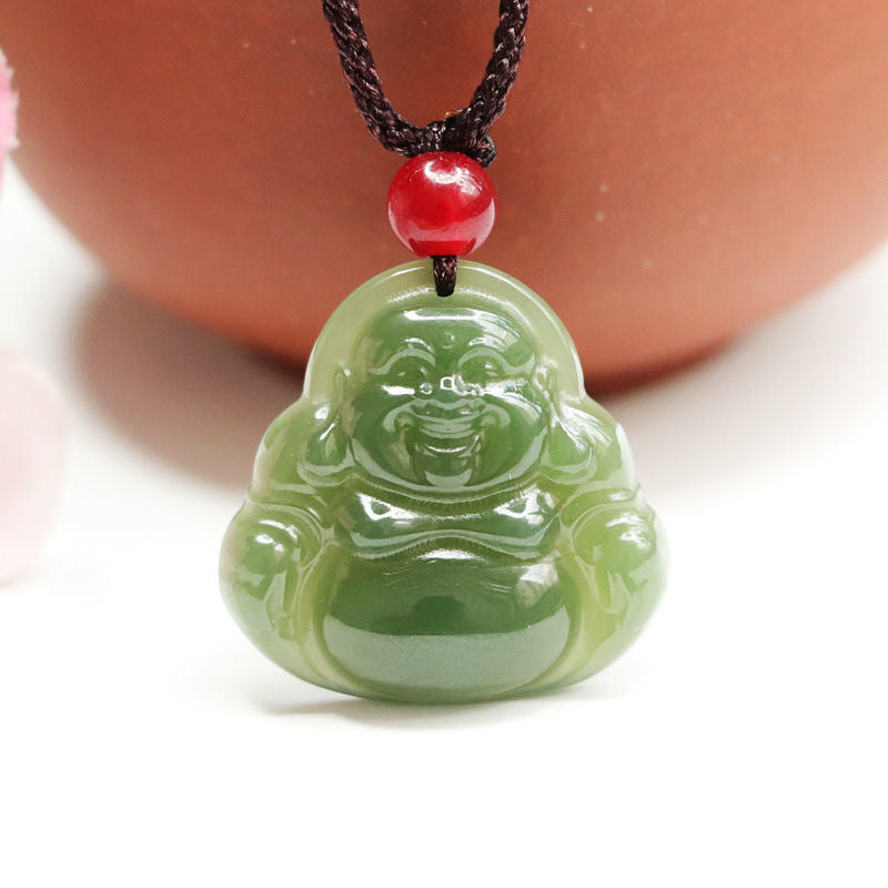 Jade Pendant Green Buddha Necklace 23A1607