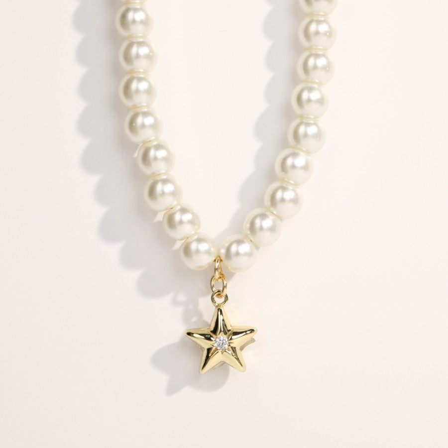 Pearl Chain Necklace with star pendant