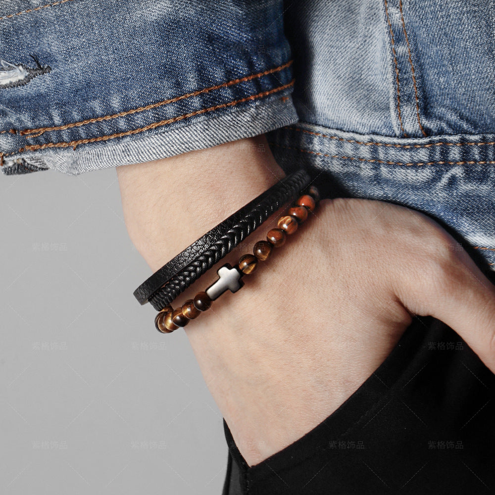 Leather Bracelets With Beads For Men