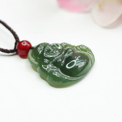 Jade Pendant Green Buddha Necklace 23A1607