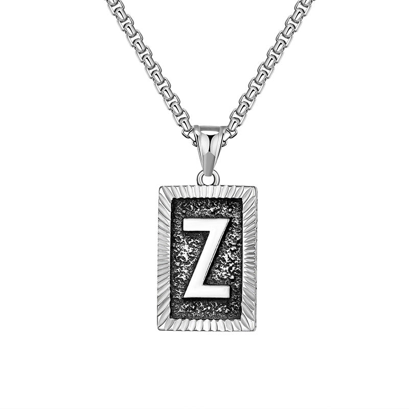 Mens Chain With Initial Mens Necklace With Initial Charm