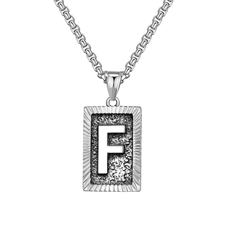 Mens Chain With Initial Mens Necklace With Initial Charm