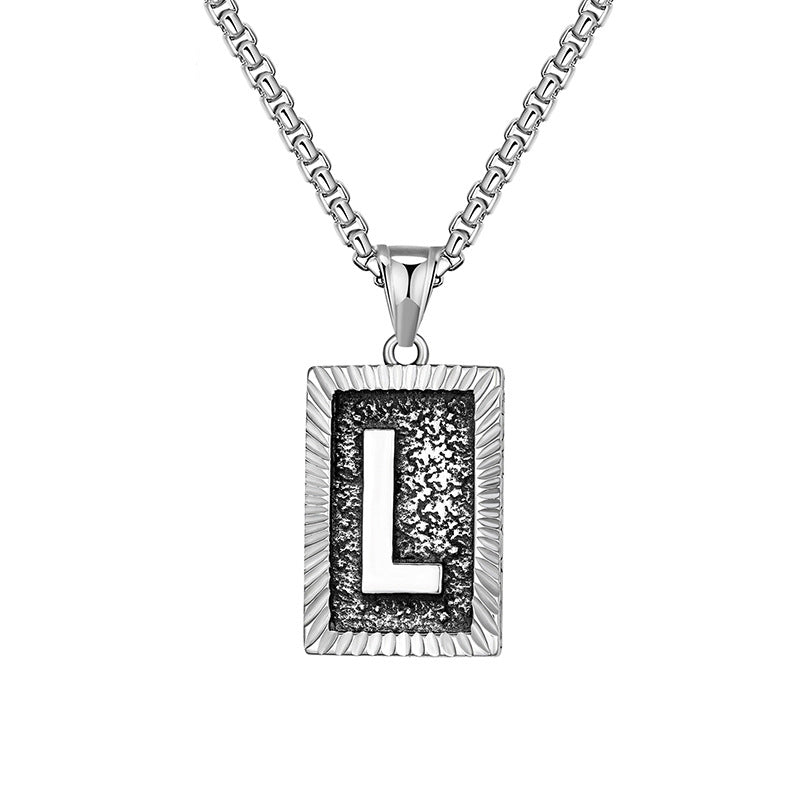 Mens Chain With Initial Mens Necklace With Initial Charm