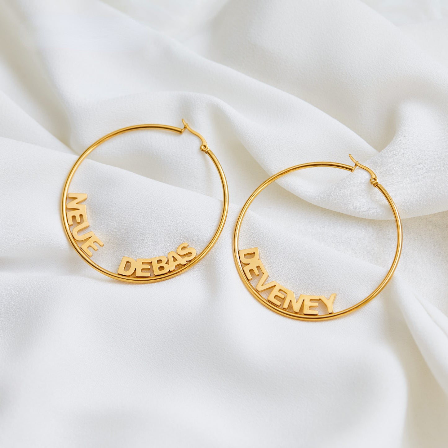 Name Hoop Earrings Name Earrings Gold