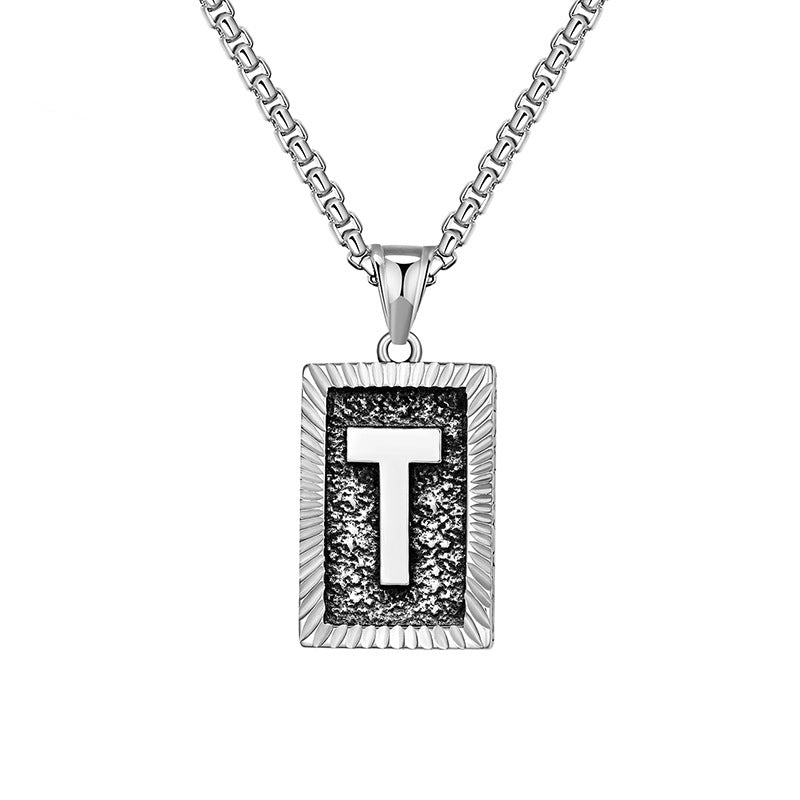 Mens Chain With Initial Mens Necklace With Initial Charm