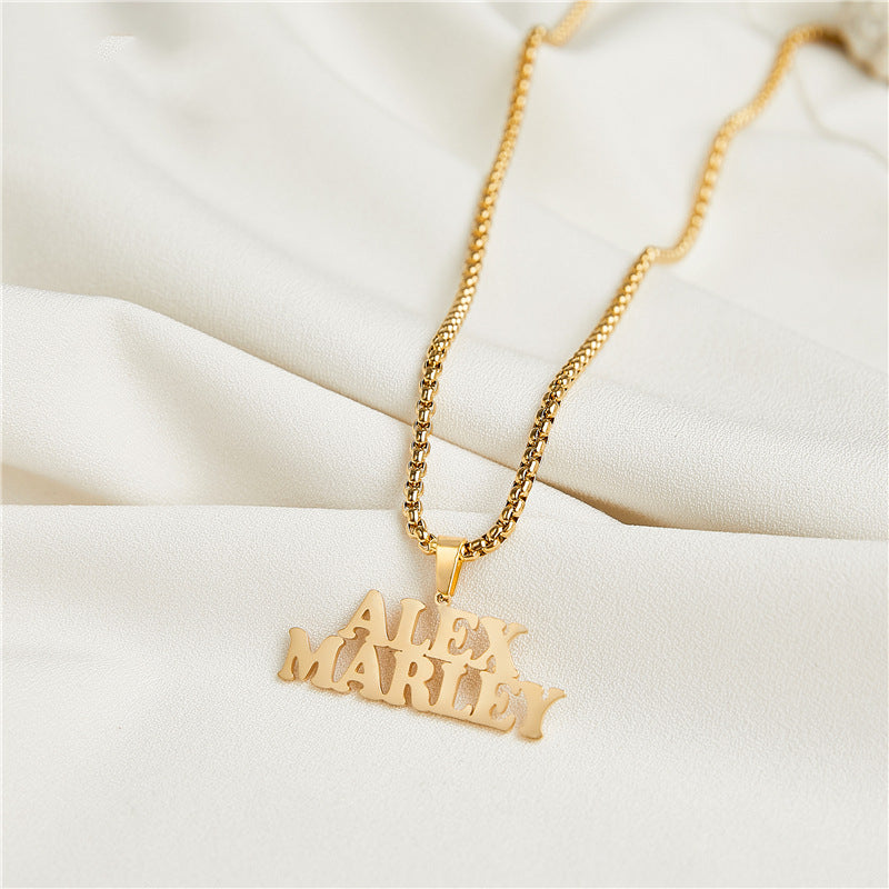 2 Name Necklace Gold Name Chain For Boyfriend Name Necklace For Men