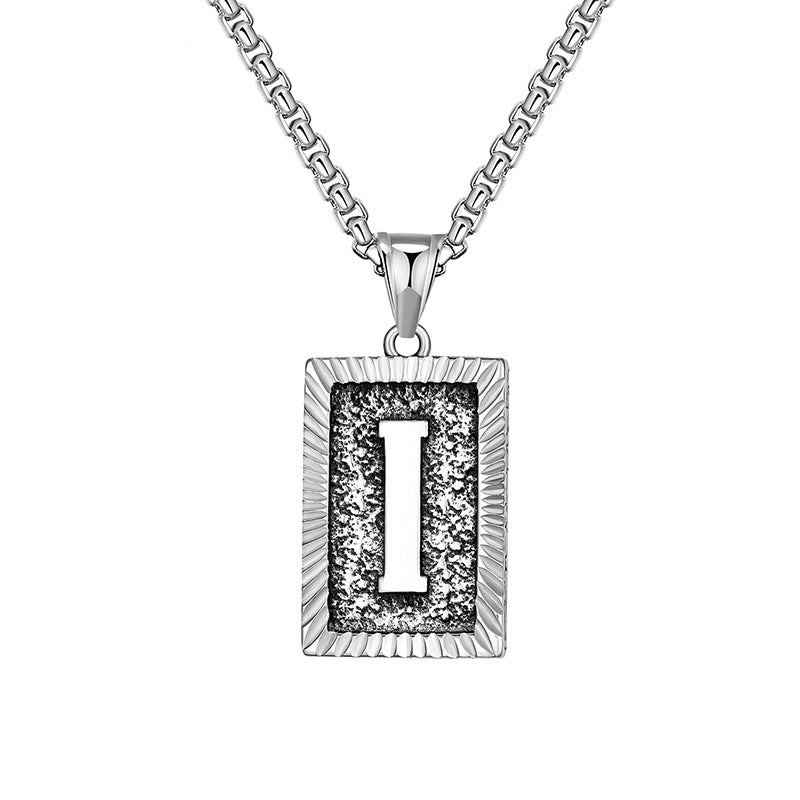 Mens Chain With Initial Mens Necklace With Initial Charm