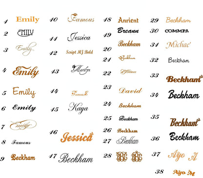name necklace font