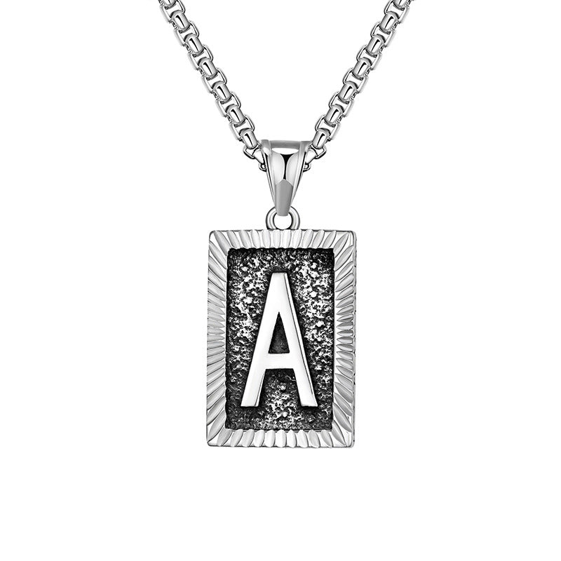 Mens Chain With Initial Mens Necklace With Initial Charm