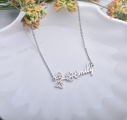 Birth Flower Name Necklace SILVER