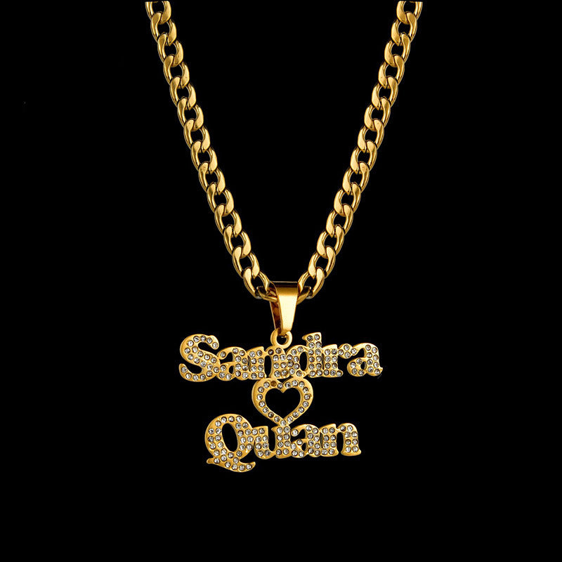 Custom Couple Name Necklace GOLD