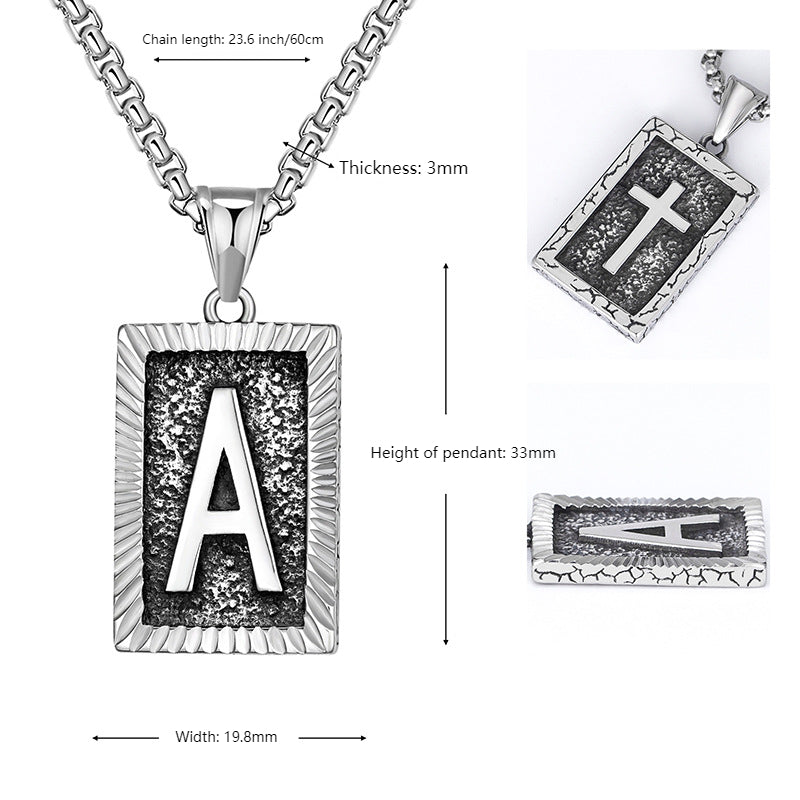 Mens Chain With Initial Mens Necklace With Initial Charm