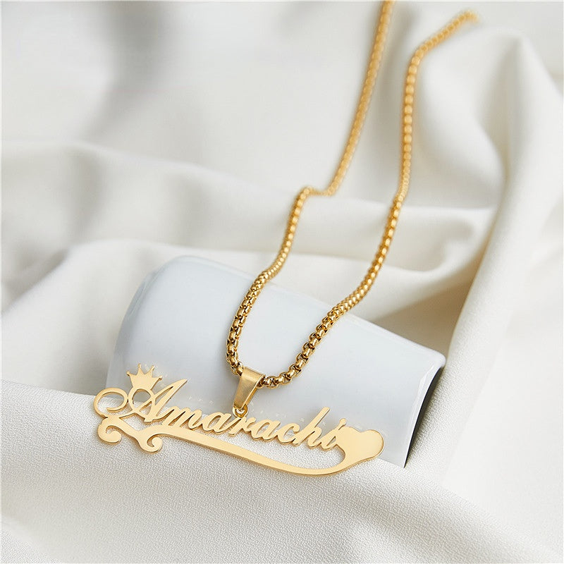 Name Necklace With Crown
