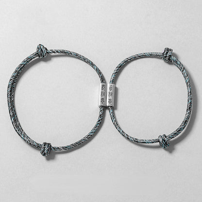 Matching Rope Bracelets Couple Charm Bracelets Sterling Silver