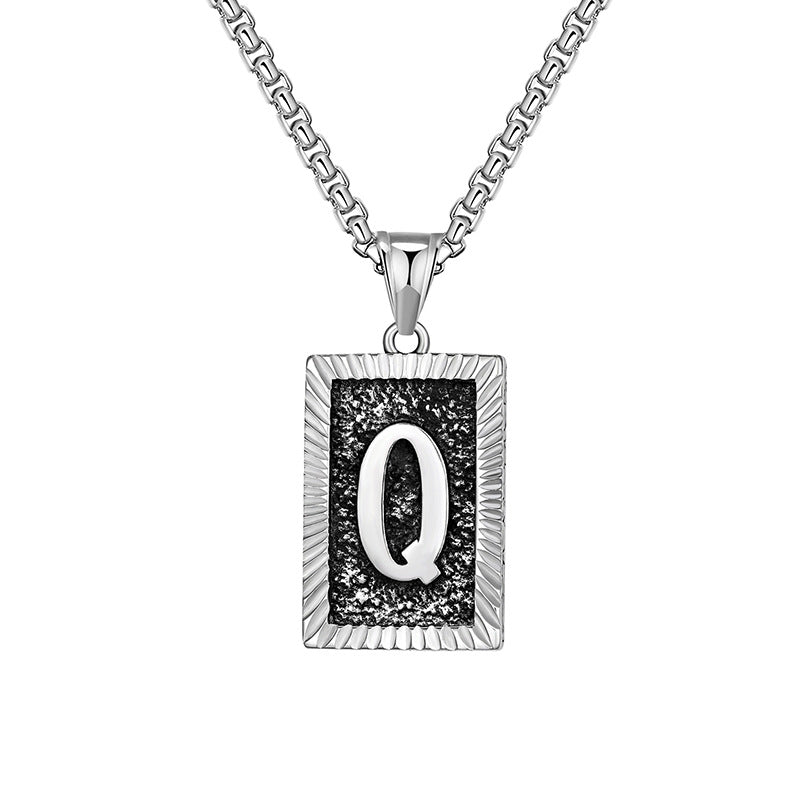 Mens Chain With Initial Mens Necklace With Initial Charm