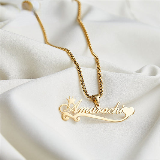 Name Necklace With Crown